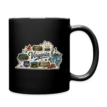 Virginia Old Dominion State Vintage-Aufkleber - Tasse einfarbig - Schwarz - Rechts