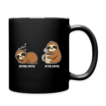 Before Coffee After Coffee – Sloths - Full Colour Mug - black - Right