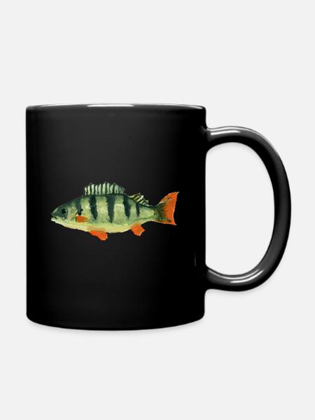 Egli Fisch Aquarell - Tasse einfarbig - Schwarz
