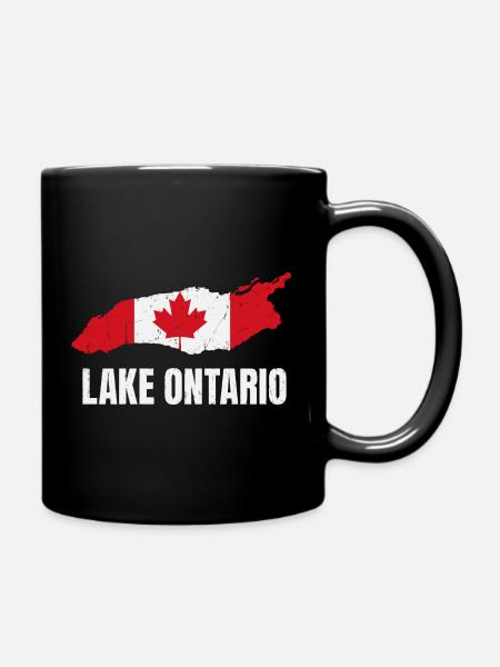Ontario Karte mit kanadischer Flagge - Tasse einfarbig - Schwarz