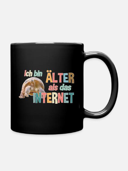 Älter als das Internet - Schildkröte - Tasse einfarbig - Schwarz