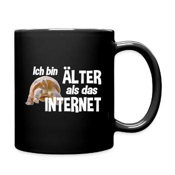 Ich bin älter als das Internet - Schildkröte - Tasse einfarbig - Schwarz - Rechts