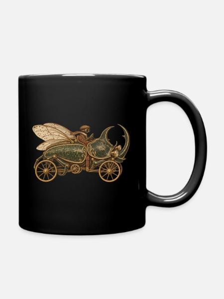 Steampunk Fluginsektenauto - Tasse einfarbig - Schwarz