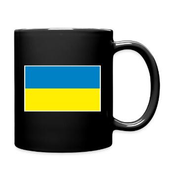 Ukraine Flagge Motiv | Geschenk Ukrainische Wurzel - Tasse einfarbig - Schwarz - Rechts