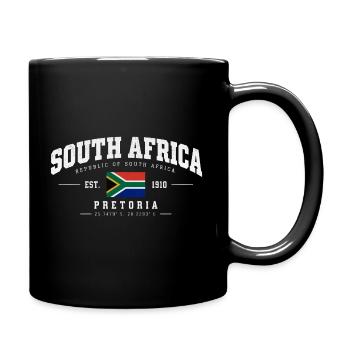 Südafrika - South Africa - Pretoria - Koordinaten - Tasse einfarbig - Schwarz - Rechts