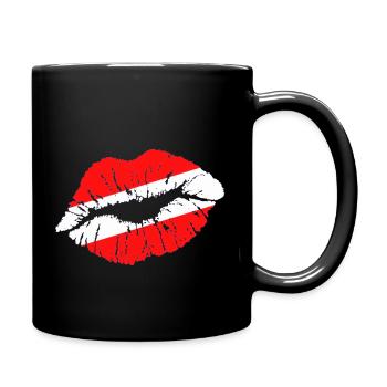 Kuss (Österreich / Austria) 01 - Tasse einfarbig - Schwarz - Rechts