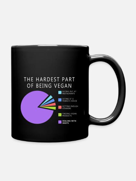 Vegan Statistik - Tasse einfarbig - Schwarz