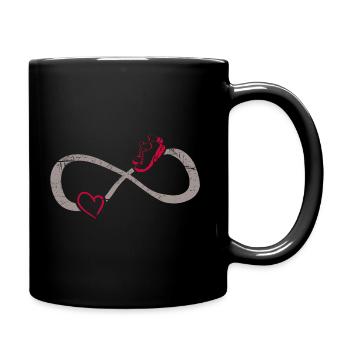Infinite love ∞ I love running ∞ marathon - Full Colour Mug - black - Right