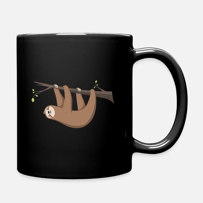 Sloth Sloth est suspendu à la branche - Mug uni - noir