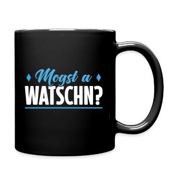 MOGST A WATSCHN? - Tasse einfarbig - Schwarz - Rechts