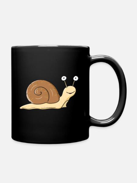 Süße Schnecke - Tasse einfarbig - Schwarz