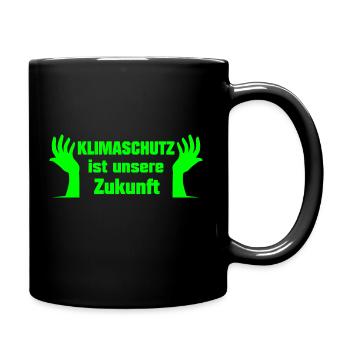 Klimaschutz - Tasse einfarbig - Schwarz - Rechts