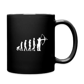 Bogenschießen Evolution Bogenschütze - Tasse einfarbig - Schwarz - Rechts