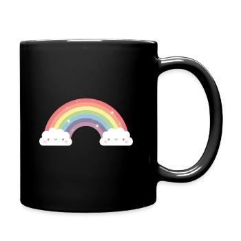 Nuages mignons et arc-en-ciel - Mug uni - noir - Droite