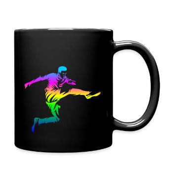 Fußball - Tasse einfarbig - Schwarz - Rechts