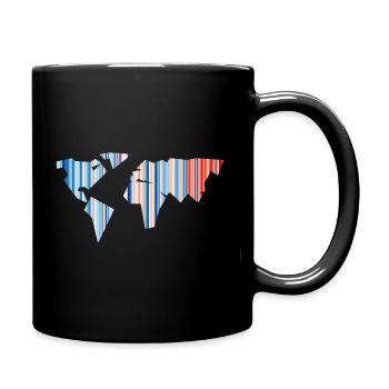 World Map - Climate Change - Warming Stripes - Earth - Full Colour Mug - black - Right