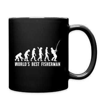 Angeln - Tasse einfarbig - Schwarz - Rechts