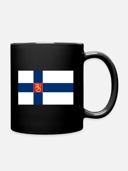 State Flag of Finland - Full Colour Mug - black