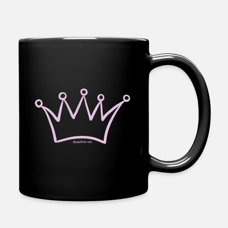Krone - rosa - Tasse einfarbig - Schwarz