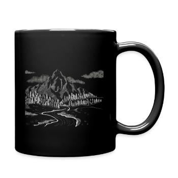 Landscape in White - Full Colour Mug - black - Right