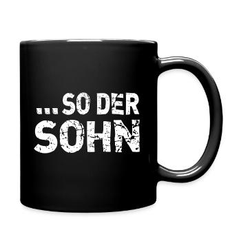 Wie der Vater so der Sohn bester Papa Geschenkidee - Tasse einfarbig - Schwarz - Rechts