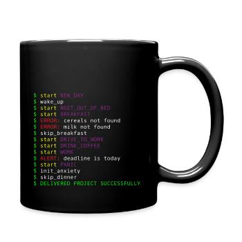 New day programming informatic gift saying - Full Colour Mug - black - Right