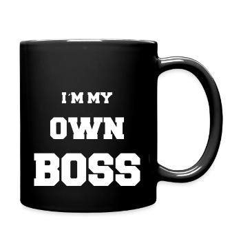 I m my own boss - Tasse einfarbig - Schwarz - Rechts