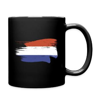Niederlande Flagge Holland Niederländische Fahne - Tasse einfarbig - Schwarz - Rechts