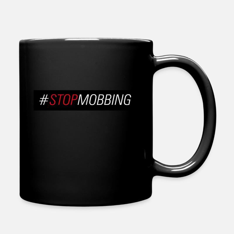 Stop Mobbing - Tasse einfarbig - Schwarz