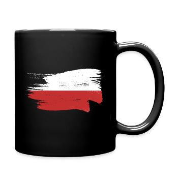 Polen Flagge Used Look Polska Polnische Fahne - Tasse einfarbig - Schwarz - Rechts