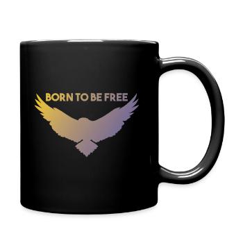 Born to be free - Geschenkidee zum Geburtstag - Tasse einfarbig - Schwarz - Rechts