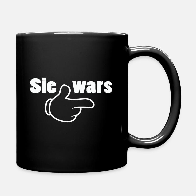 Sie wars Partnershirt Geschwister Zwillinge - Tasse einfarbig - Schwarz