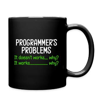Programmer Tux Problems Birthday Gift - Full Colour Mug - black - Right