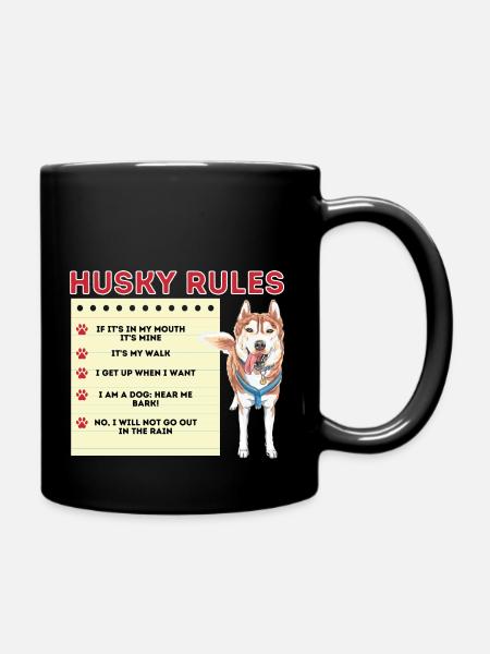Husky Sibirischer Husky Hund - Ensfarvet krus - sort