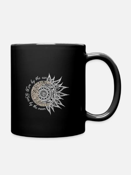 Mandela, Moon, Live by the sun, love by the moon - Tasse einfarbig - Schwarz