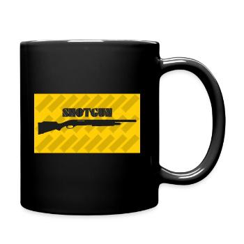 Shotgun gelb mit Patronen - Tasse einfarbig - Schwarz - Rechts