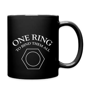 one ring to bind them all benzene chemistry - Full Colour Mug - black - Right