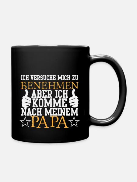 Stolzer Papa Tochter Vater Sohn Geschenk Spruch - Tasse einfarbig - Schwarz