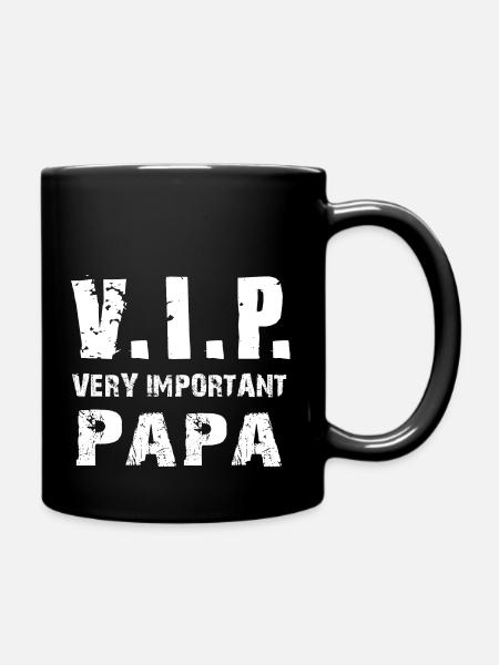 Stolzer Papa Tochter Vater Sohn Geschenk Spruch - Tasse einfarbig - Schwarz