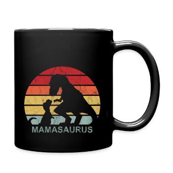 Mamasaurus Mama Dino Mother Gift - Full Colour Mug - black - Right