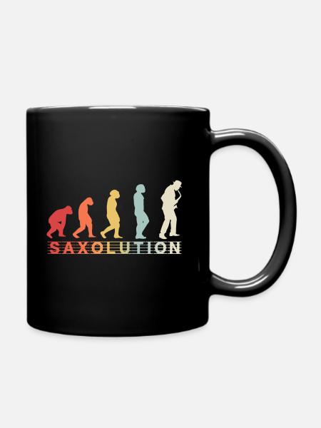 Sax Saxophone Vintage Evolution Jazz Musique Cadeau - Mug uni - noir