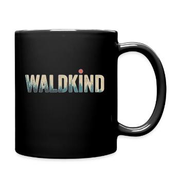 Waldkind natur Naturmensch camping Geschenk - Tasse einfarbig - Schwarz - Rechts