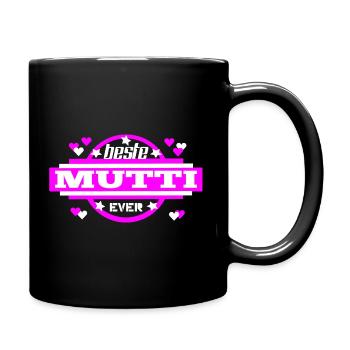 Beste Mutti - Tasse einfarbig - Schwarz - Rechts