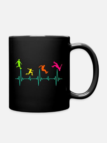 Parkour Free Running Runner Traceur Heartbeat - Mug uni - noir