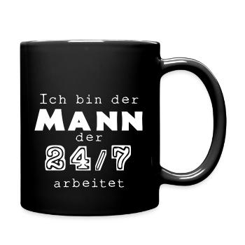 Mann Arbeit - Tasse einfarbig - Schwarz - Rechts
