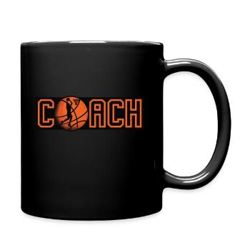COACH Basketball - Basketball Coach Design - Full Colour Mug - black - Right