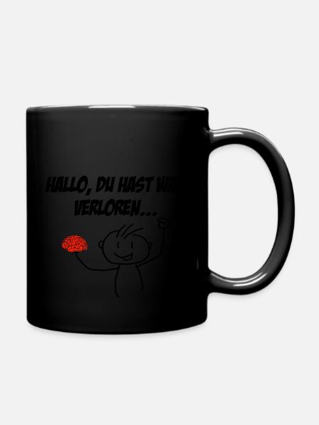 Hirn - Tasse einfarbig - Schwarz