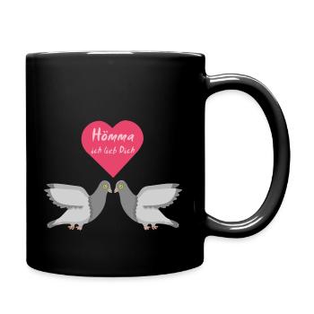 ruhrpott taube,ruhrpott flamingo,ruhrpott,liebe - Tasse einfarbig - Schwarz - Rechts