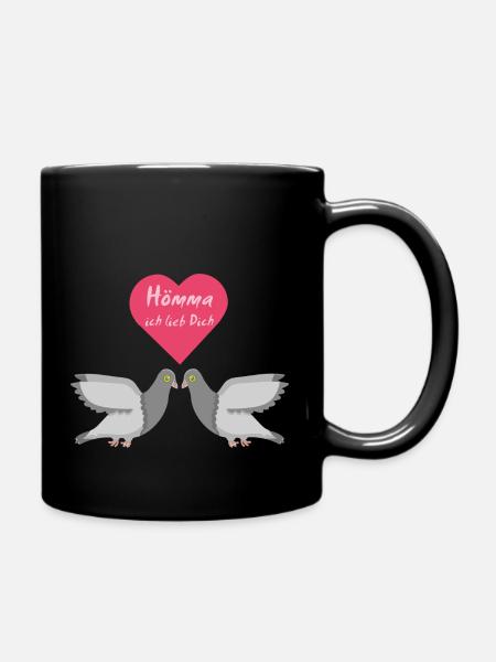 ruhrpott taube,ruhrpott flamingo,ruhrpott,liebe - Tasse einfarbig - Schwarz