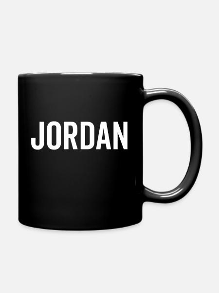 Jordan Nom personnalisé Police Texte Anniversaire - Mug uni - noir